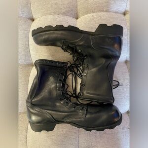 RO Search Size 8R Vintage Black Leather Combat Lace Up Boots